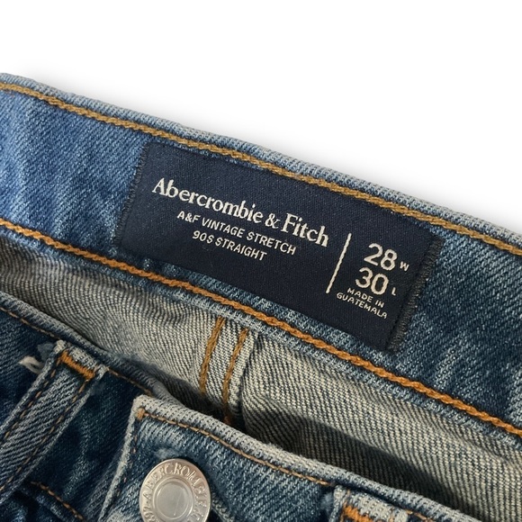 Abercrombie & Fitch Mens Vintage Stretch 90’s Straight Jeans Sz 28 - Picture 10 of 11